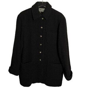 black boucle wool Womens Coat Size 10 vintage